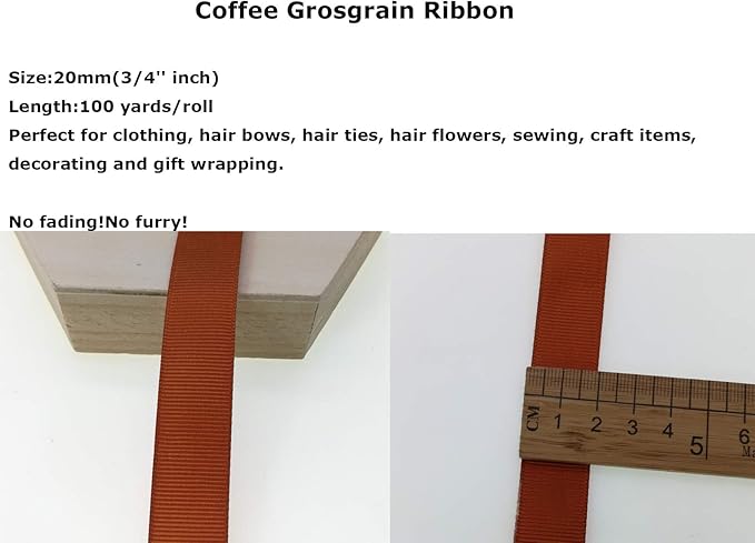 Jesep One Roll 100 Yards 3/4" Soild Grosgrain Ribbon Boutique Gift Wrapping - Image 5