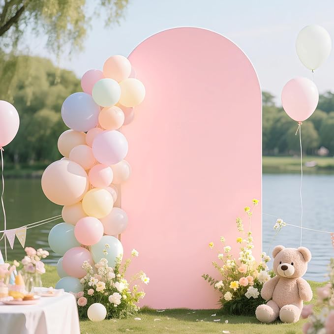 Ledido Wedding Arch Backdrop Cover 7.2FT Arch Covers Fitted Stretchy Spandex - Image 4