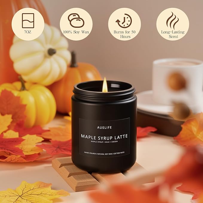 Fall Candle-Maple Syrup Latte Scented Candles - Image 3