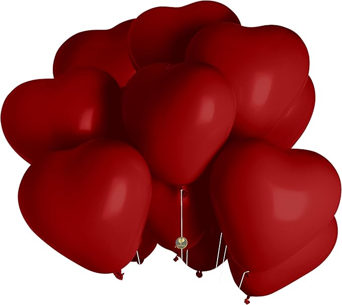 AFTERLOON® Biodegradable Balloons 24 pcs Red 12 Inch Heart Shaped, Thickened - Image 2