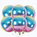 6Pcs Gradient Rainbow Round Foil Balloons, Giant 4D Round Ball Balloon 22 Inch by Adorely