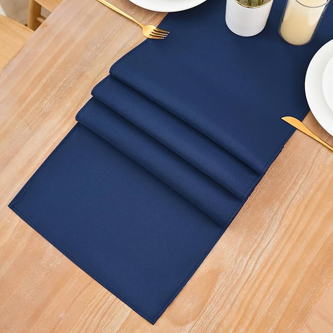 2 Pack Navy Blue Small Short Table Runner 12 x 36 Inch Solid Color Runners - Image 8