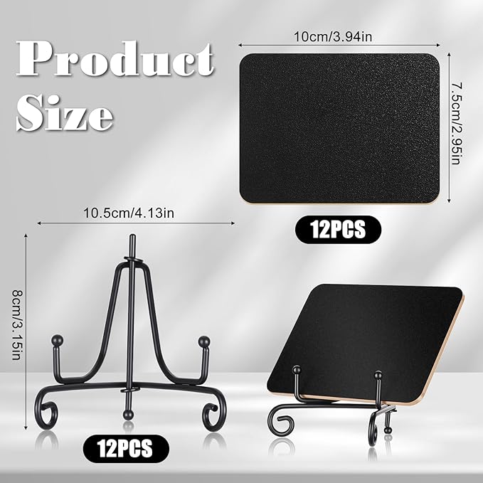 12 Pcs Mini Chalkboard Signs for Food Labels 4"x3"Small Chalkboards-Label - Image 2