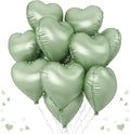 Sage Green Heart Foil Balloon, Light Green Heart Shaped Mylar Balloons by TAOYE