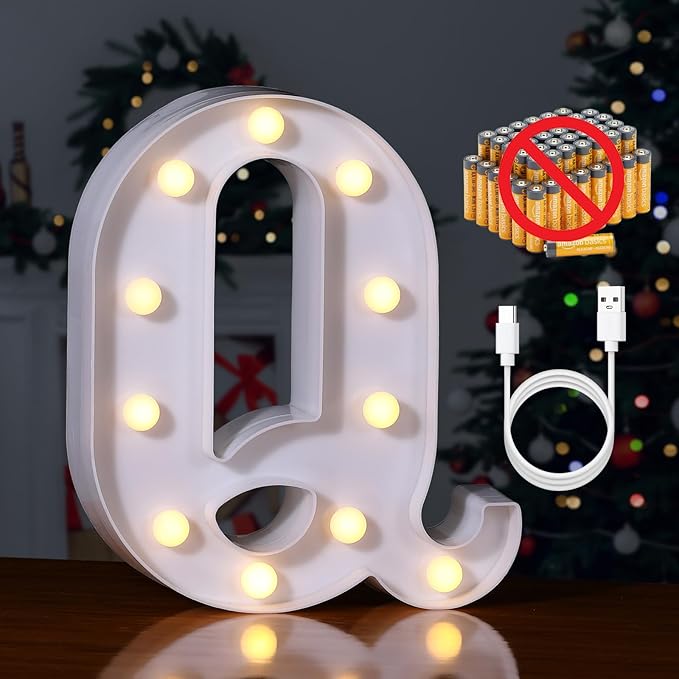 Foaky Rechargeable LED Letter Lights Sign Marquee Light Up Letters Sign by Foaky