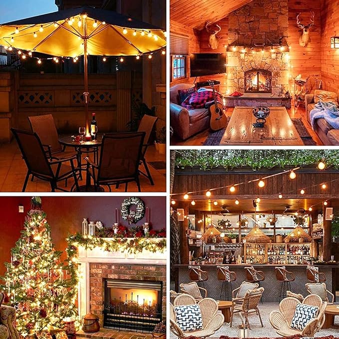 50Ft Outdoor Patio String Lights, G40 Clear String Lights - Image 4