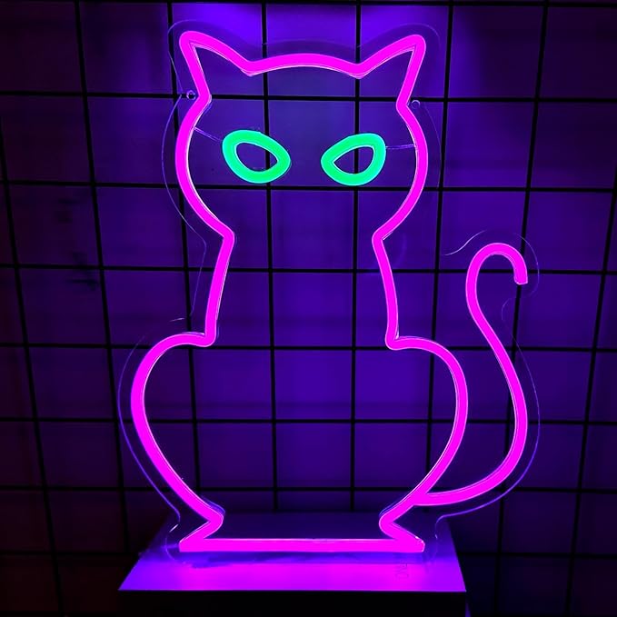 Cat Neon Signs for Wall Decor, Halloween Cat LED Light Table Decoration for Bar - Image 7
