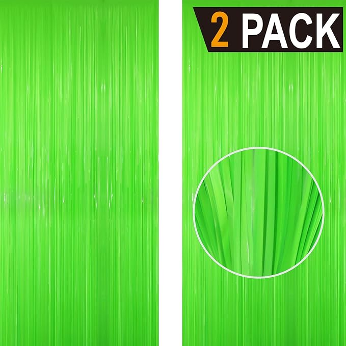 GOER 6.4 ft x 8.2 ft Metallic Tinsel Foil Fringe Curtains Party Photo Backdrop - Image 2