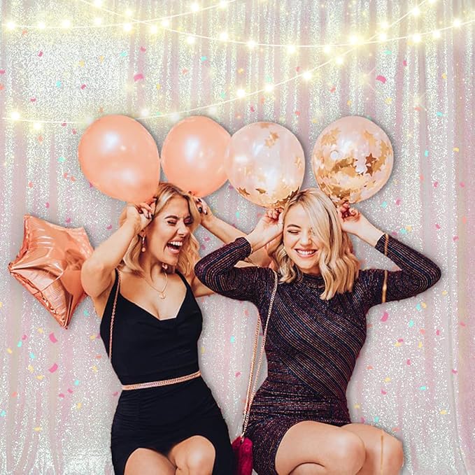 PartyDelight Iridescent 8FTx8FT Sequin Backdrop Photography Curtain Special - Image 3