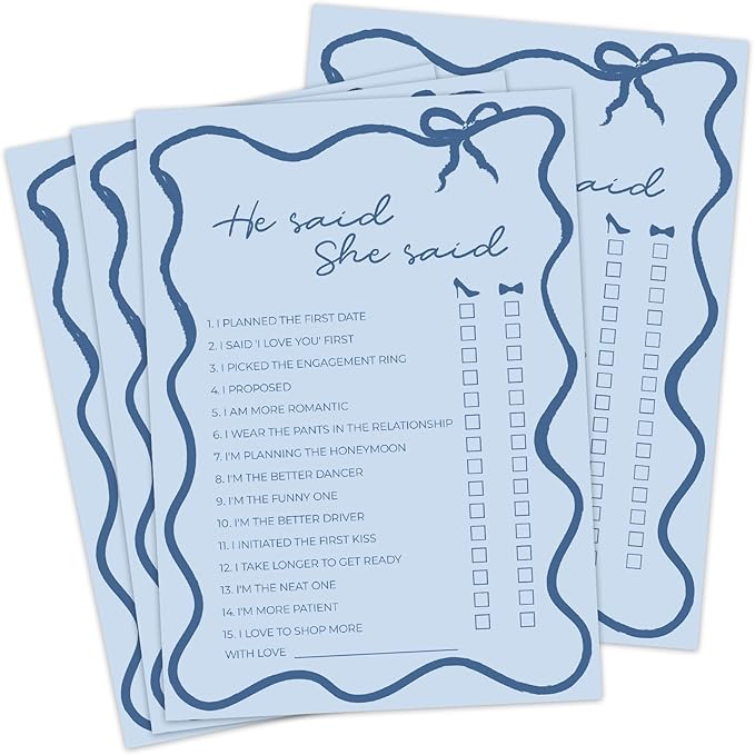 DEEKA 30 PCS Bridal Shower Games Card by DEEKA