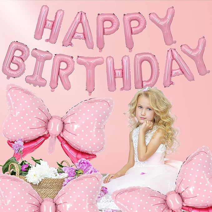 36 Inches Bow Foil Balloon Huge Bowtie Pink Balloon - Image 4