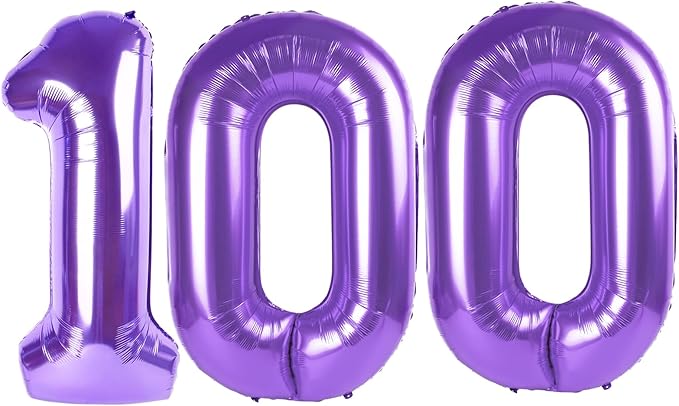 Purple 100 Number Balloon by Upgesy