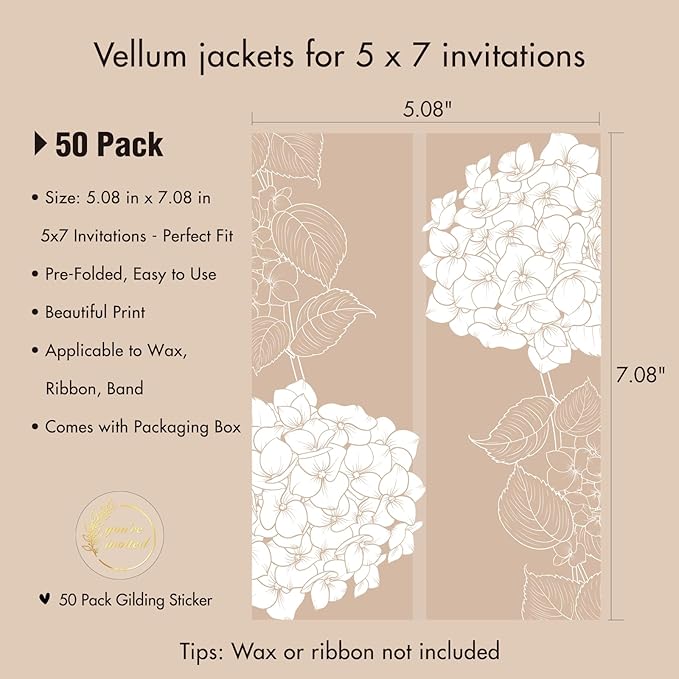 50 Pack Pre-Folded Vellum Jackets - Image 2