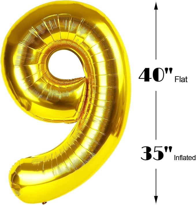 40 Inch Big Gold 19 Balloon Number, Jumbo Giant Happy 19 Nineteen Birthday - Image 3