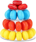 Juexica 1 Pcs Round Macaron Display Tower Stand 4 Tiers Plastic Cake Rack by Juexica