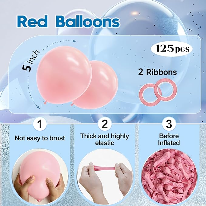 125 pcs Light Pink 5 Inch Balloons, Small Balloons - Image 2