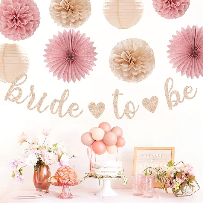 Blush-Pink Rose-Gold Bridal-Shower Fall Party-Decorations - Image 4