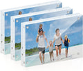 4x6 Acrylic Picture Frame 3 Pack, 20mm Thick Magnetic Double Sided Display 20% by ATZYmolin