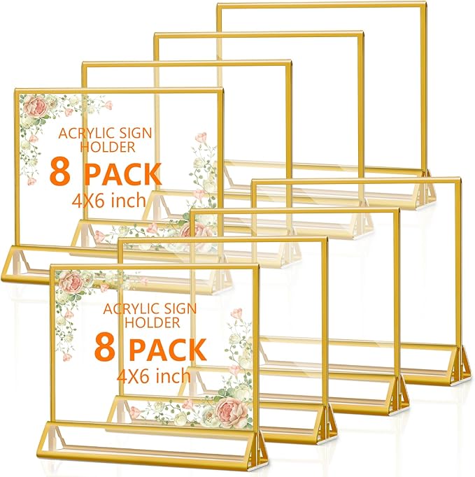 8 Pack Acrylic Sign Holders by Unknown