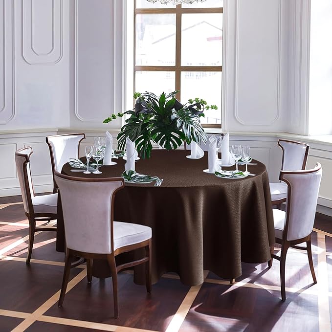 Biscaynebay Textured Fabric Round Tablecloths 90", Parties etc. Machine Washable - Image 2