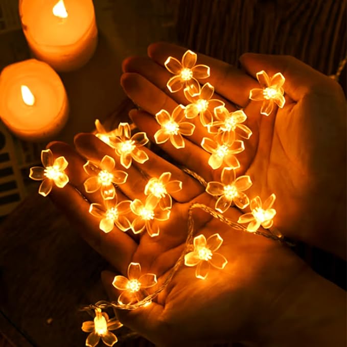 Fairy Flower String Lights Indoor Decorations, 33ft 100 LED Plug in Warm White - Image 8