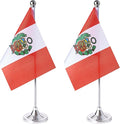 ZXvZYT 2 Pack Peru flag Peruvian Table Flag Small Mini Peruvian Desk Flags by ZXvZYT