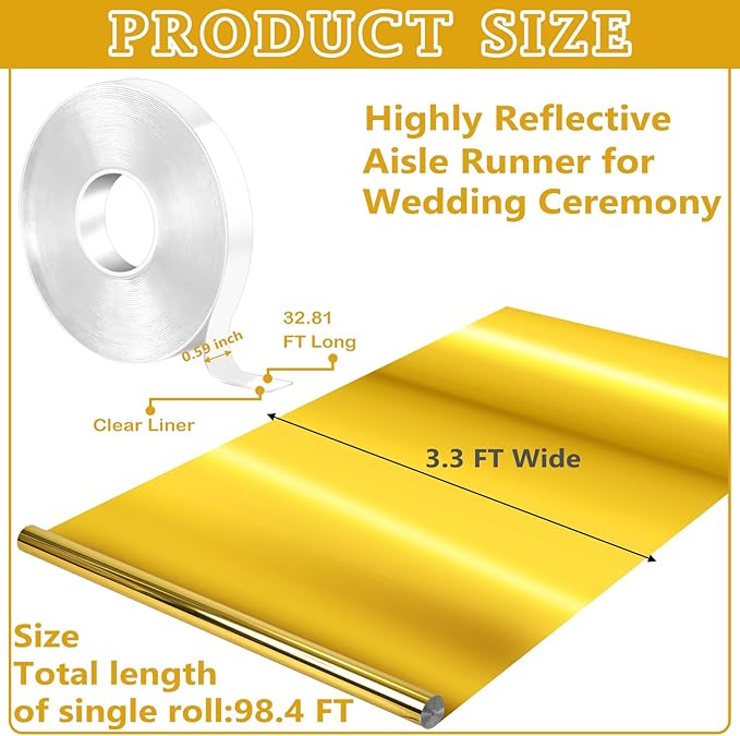 3.3 x 98.4 ft Mirror Rug Aisle Runner - Image 3