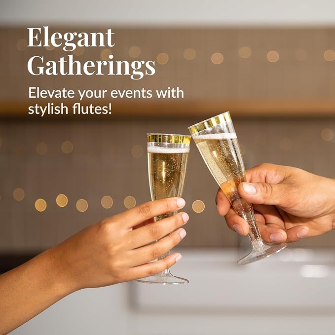 Prestee Set of 24 Plastic Champagne Flutes - Image 2