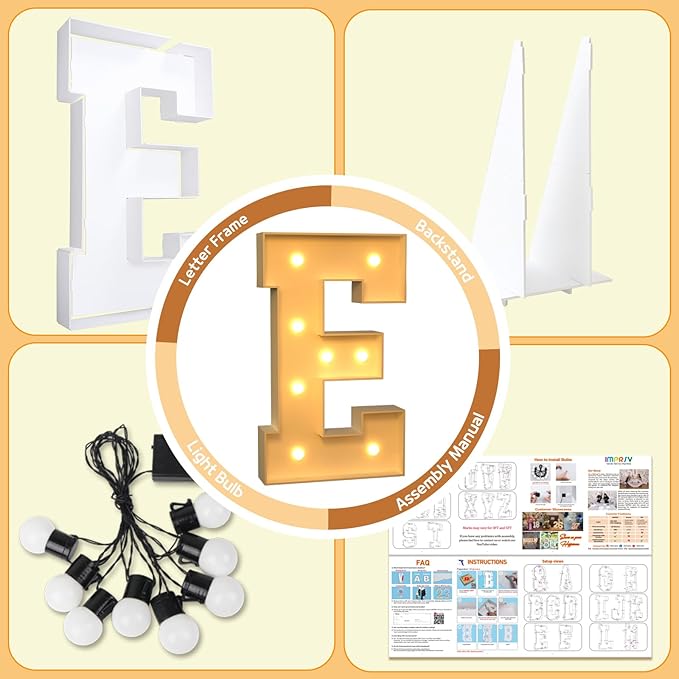 imprsv Marquee Light Up Letters, 3FT Marquee Letters - Image 4