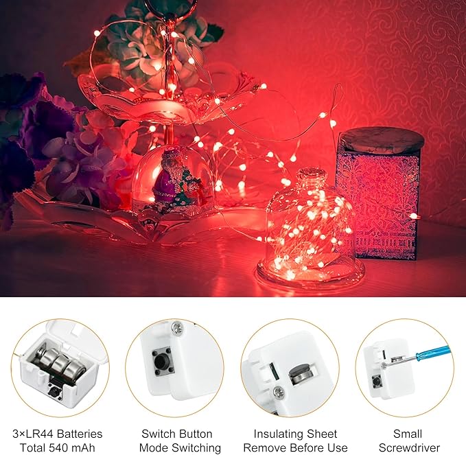 btfarm 30 Pack Fairy Lights Battery Operated, 7ft 20 Led Twinkle Lights String - Image 7
