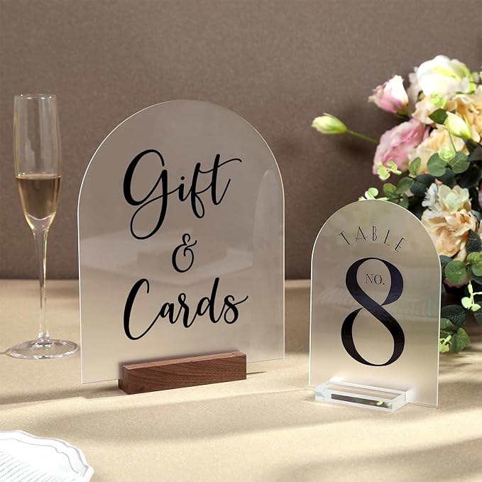UNIQOOO 20 Pcs Acrylic 5x7 Frosted Arch Table Sign - Image 2