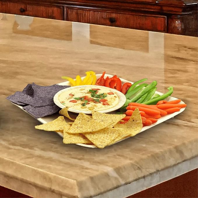Raj Palm Leaf Plates Disposable Bamboo Plates 10 Inch & 7 Inch Square Bulk - Image 9