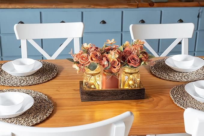 Mkono Mason Jar Lights Centerpiece Table Decorations - Image 6