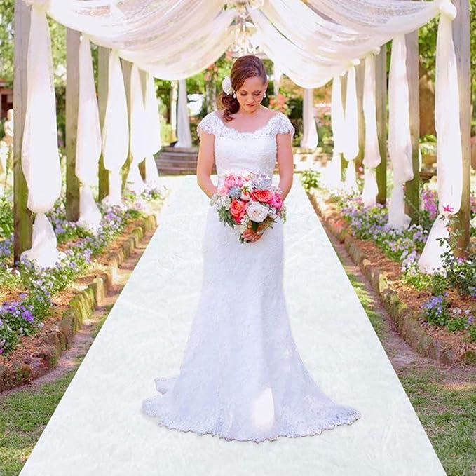 MODFUNS White Wedding Aisle Runner Outdoor Velvet Aisle Runner - Image 7