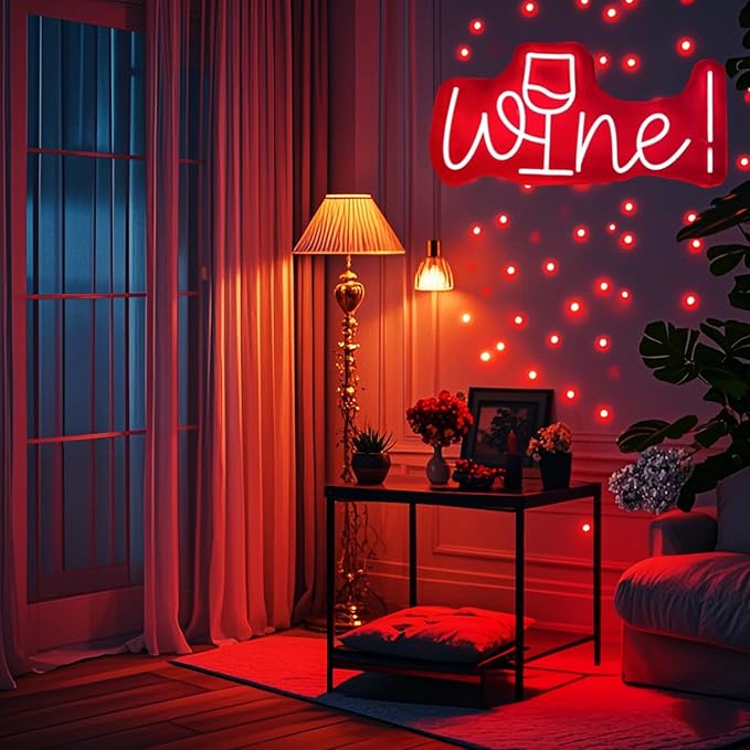 Acrylic Wine Neon Sign for Wall or Window Background Decor, LED Dimmable Bar - Image 6