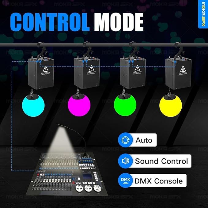 3D LED Light Lifting System DMX RGB LED Light Lift Ball Wave Effect Winch - Image 6