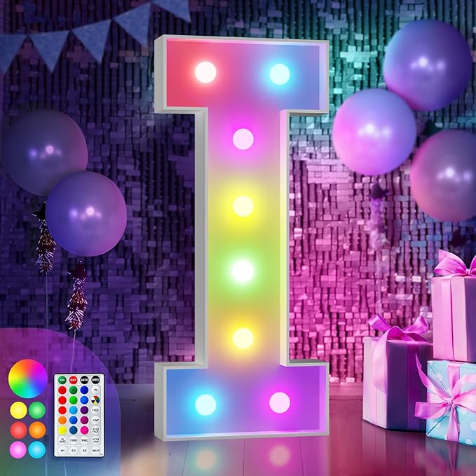 imprsv 3FT Colorful Marquee Light Up Letters I, 18 Colors Large Light up by Letsmakeitimpressive