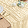 Asee'm Cheesecloth Table Runner 120 Inches Long Beige Boho Gauze Cheese Cloth by Aseem