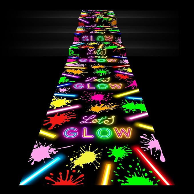 Haull 118 x 39 Inch Neon Light up Dance Floor Glow in The Dark Runner UV by Kedauud