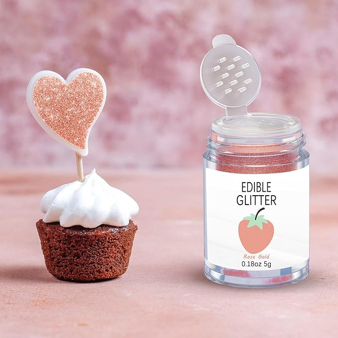 Rose Gold Edible Glitter for Cakes Drinks - Image 3