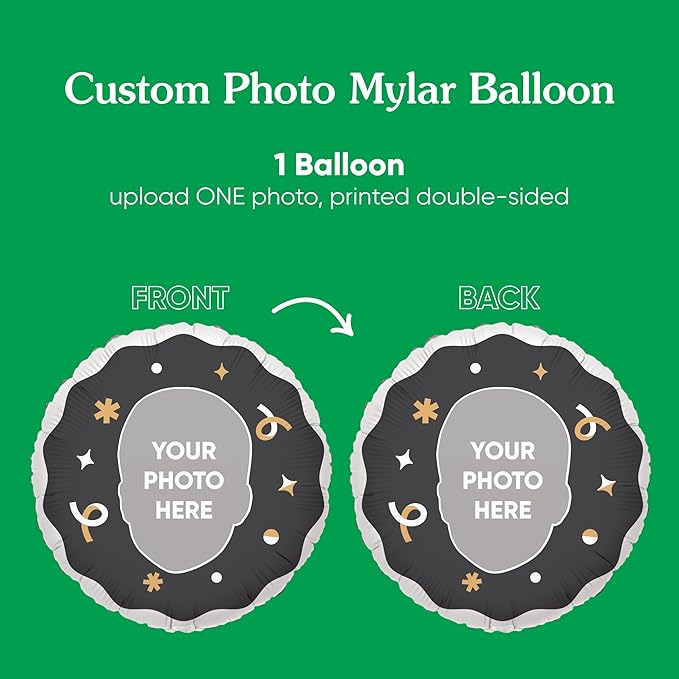 Big Dot of Happiness Personalized Fun Face Photo Black & Gold Balloons - Image 3