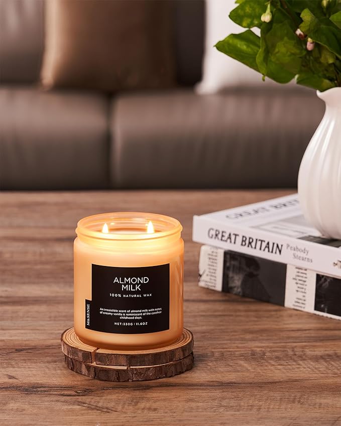 M&SENSE Creamy Vanilla Scented Candle, 11.6oz Clean Non Toxic Home Sweet Scent - Image 6