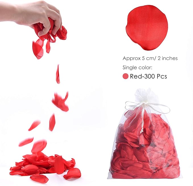 300pcs Artificial Red Rose Petals - Image 2