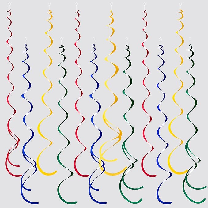 36 Pcs Super Mario Hanging Swirl Decorations Colorful Felt Swirl Streamer by pinkblume