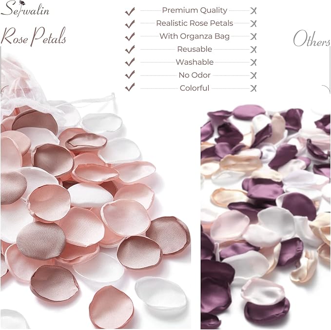 Serwalin 300Pcs Silk Rose Petals Artificial Flower Petals - Image 8