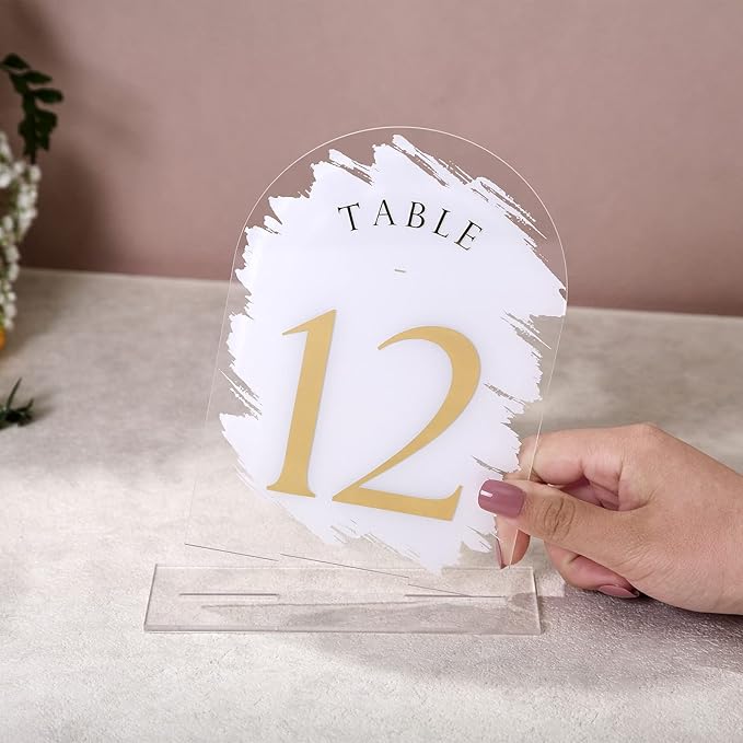 UNIQOOO 10 Pack Acrylic 5x7 Clear Arch Table Sign - Image 8