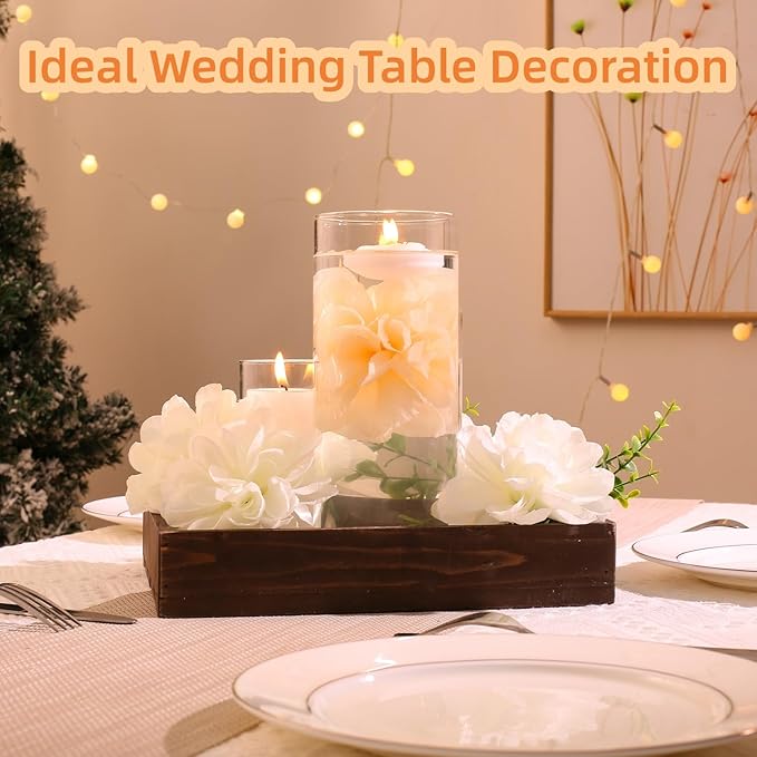 24 Pcs Floating Candles for Centerpieces and Floating Flowers Artificial - Image 2