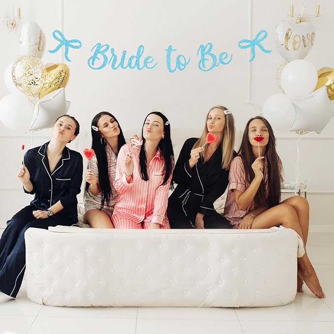 Bride to Be Banner, Light Blue Bride to Be - Image 6