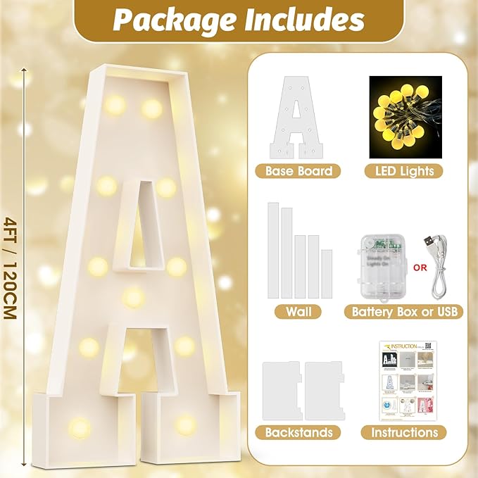 Ledido 4FT Marquee Light Up Letters Large Light Up Letters - Image 2