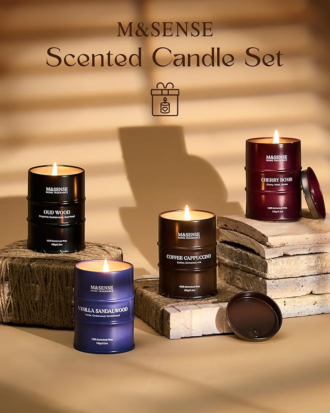Fall Candles Set | Mini Scented Candles Gift Set | 4 Pack Candles - Image 6